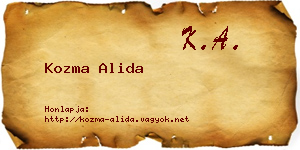 Kozma Alida névjegykártya